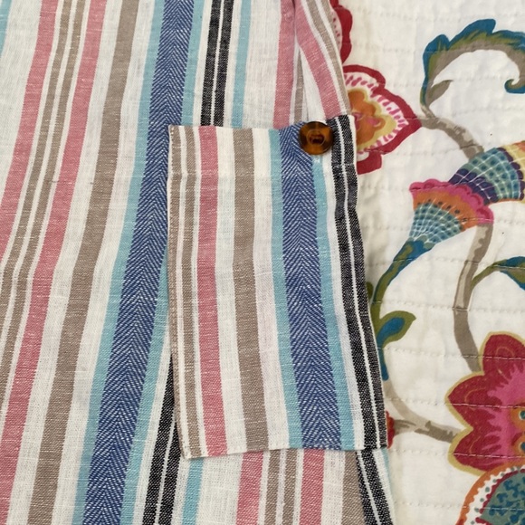 Marissa Olivia striped skirt with side pockets, NWT, SZ M, linen/rayon - Picture 2 of 6